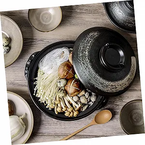 Каструля-жаровня Керамічна 900 мл Гладке антипригарне покриття Термостійка кришка з вентиляційними отворами synthetic.ua - Фото 1