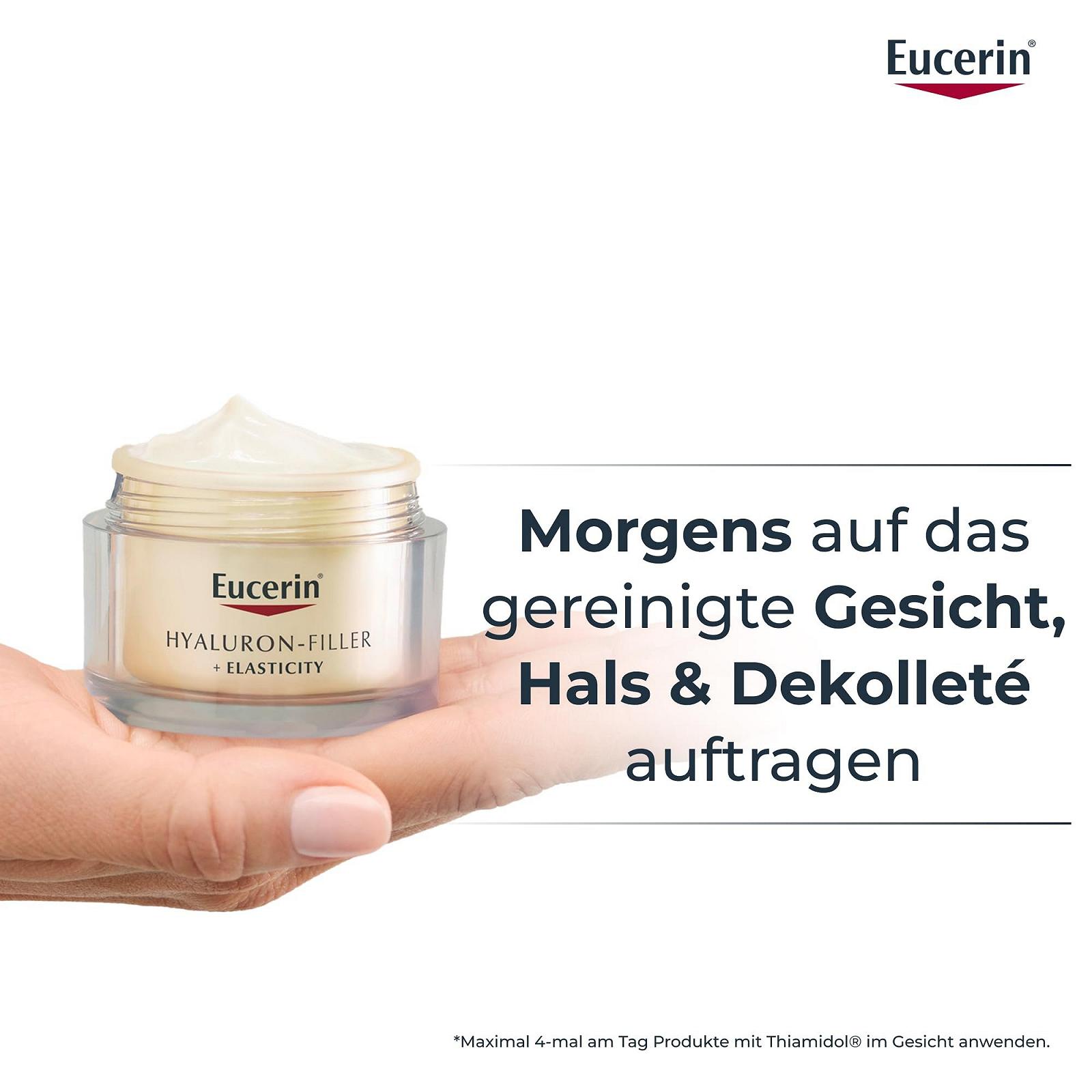 Денний крем Eucerin Hyaluronic Filler + Elasticity SPF 30 Антивіковий проти зморшок з тіамідолом, колаген-еластиновим комплексом та гіалуроновою кислотою 50 мл, фото №8