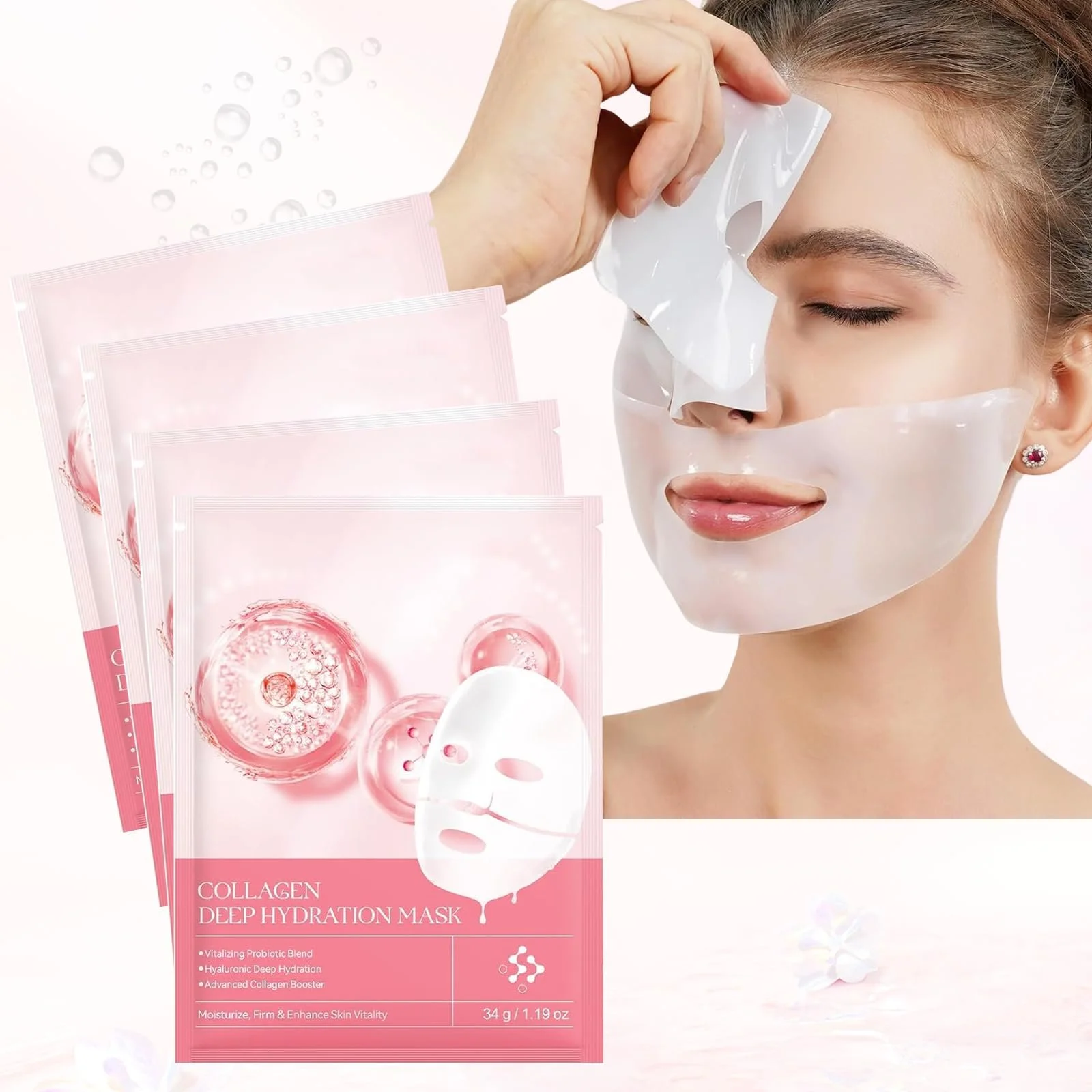 Маска Коллагеновая, Органический Коллаген Real Deep Mask, Корейская Маска для Лица, фото №8