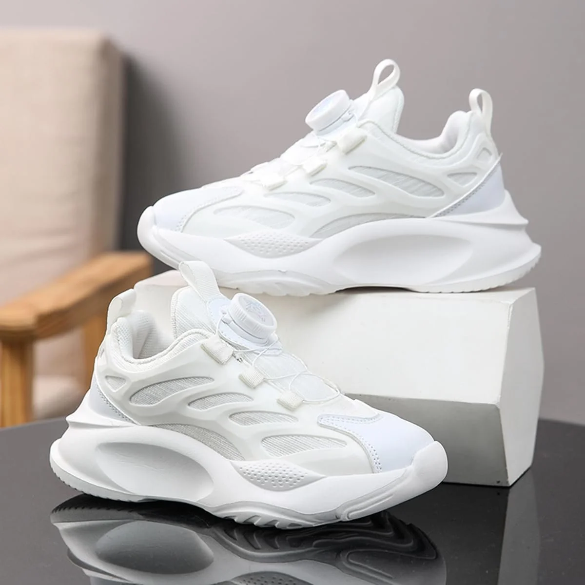 Кроссовки TBJ Детские Повседневные Спортивные Кроссовки для Мальчиков и Девочек с Вращающейся Ручкой, Дышащие, Легкие, фото №2