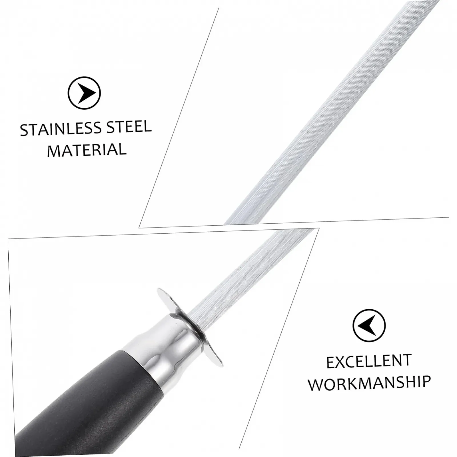 Мусат для кухонных ножей профессиональный стальной ручной, фото №4