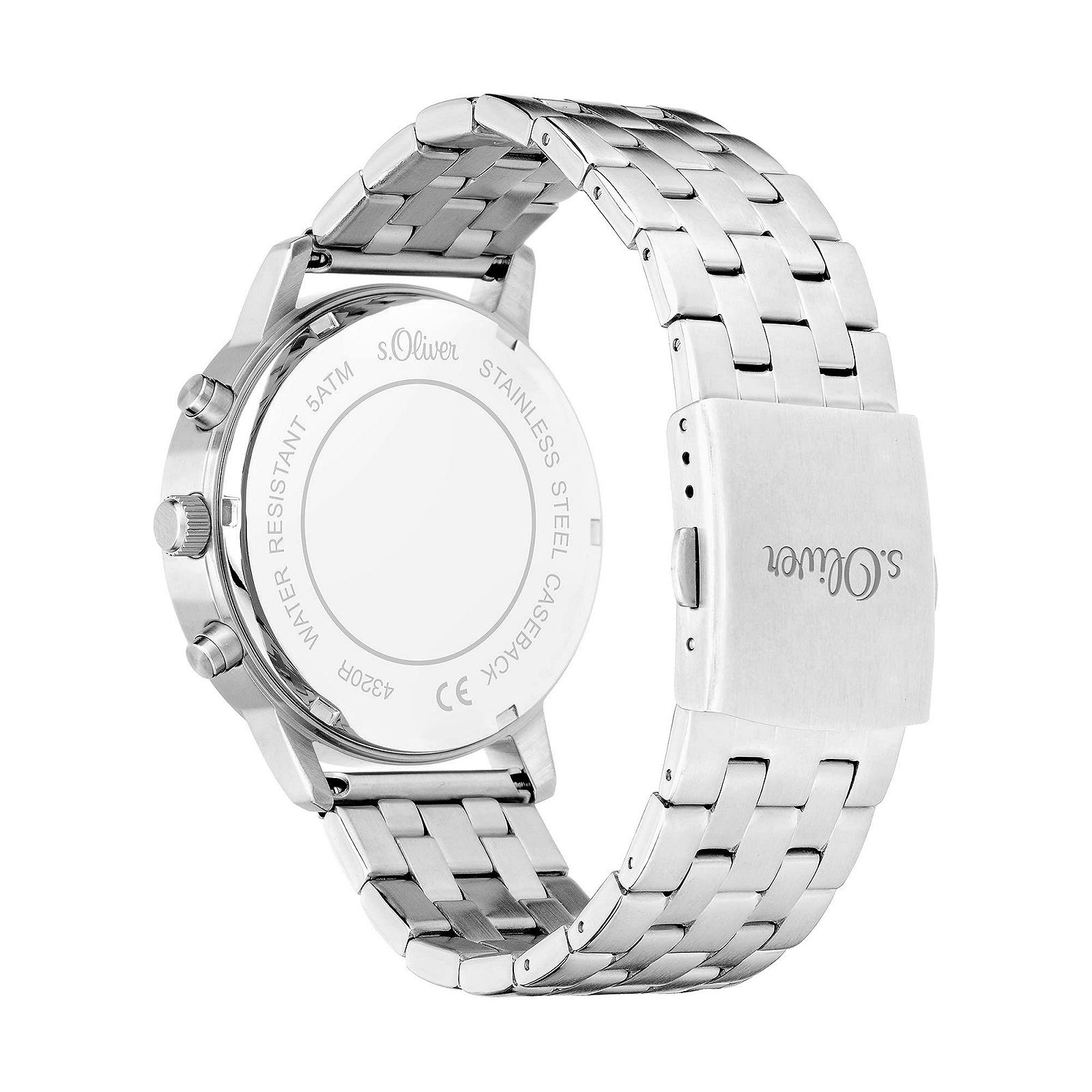 Жіночий годинник s.Oliver, аналоговий кварцовий, нержавіюча сталь, срібно-синій, фото №2