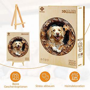 Деревянный пазл Dog Golden Retriever 200 элементов (14 лет +) - Фото 1