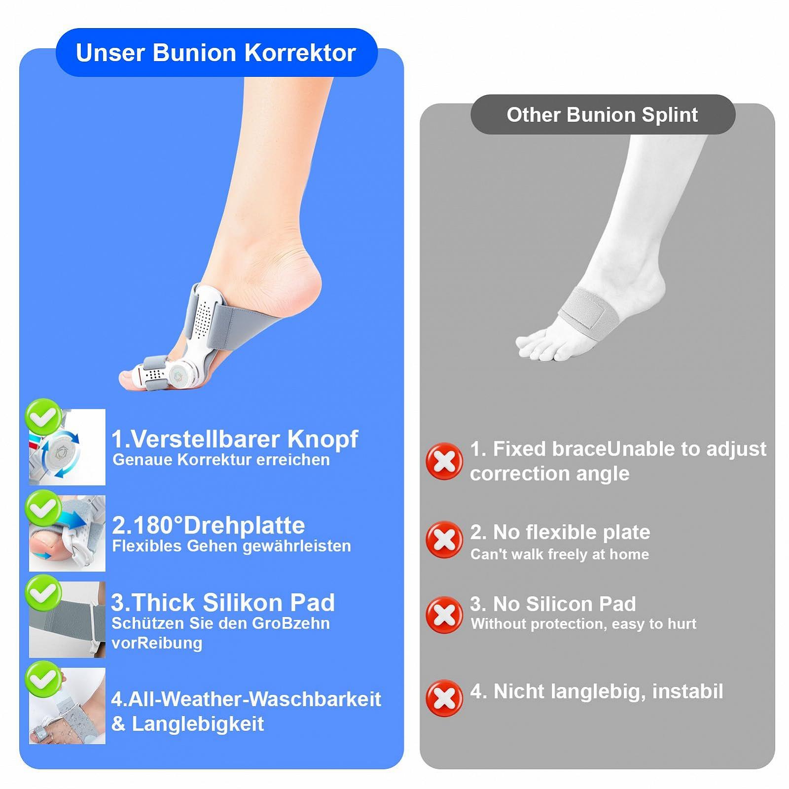 Корректор Hallux Valgus, Регулируемая шина Hallux Valgus для дня и ночи, уменьшает боль и нагрузку, фото №6