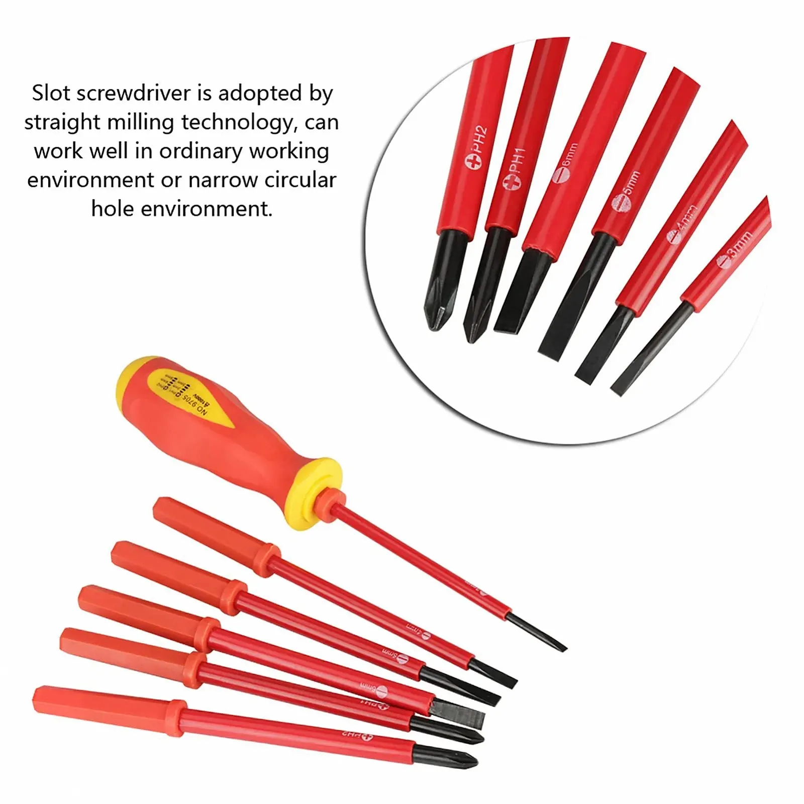 Набір викруток електрика Artillery 7 предметів багатофункціональний ізольований SL PH тестер напруги, фото №3