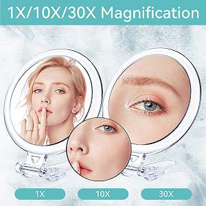 Зеркало Beauty Planet с ручкой с увеличением 30X и присоской 10X, комплект 12.7 см и 8.9 см synthetic.ua - Фото 1