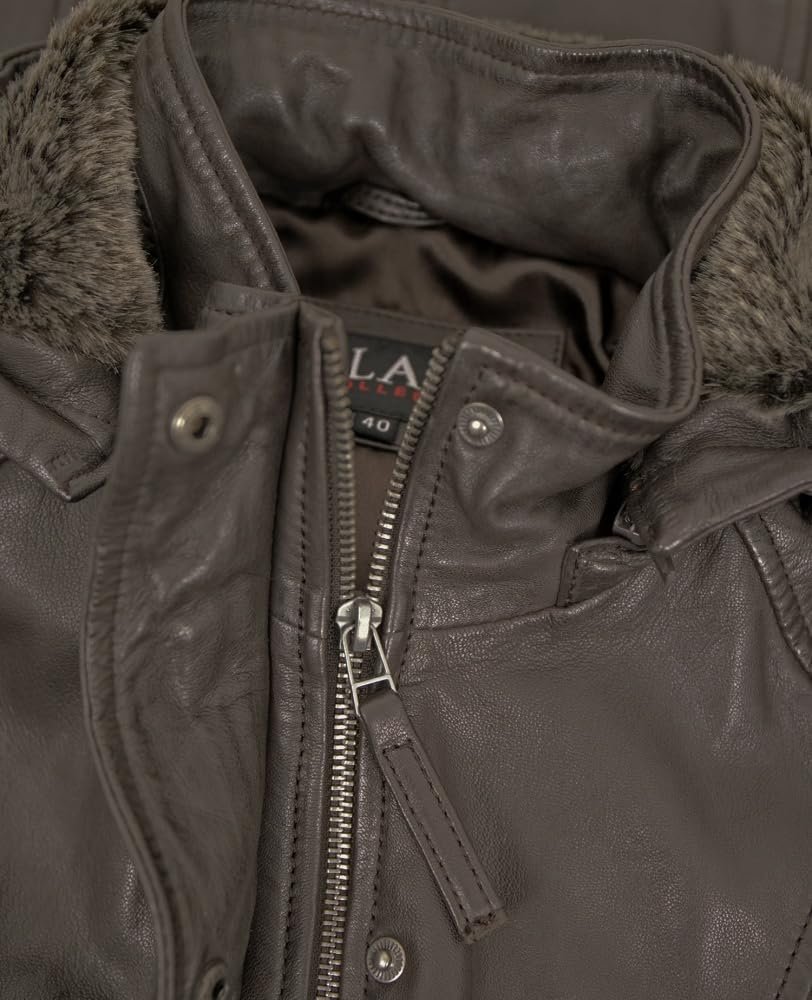 Жіноче пальто зі справжньої шкіри Jilani Nappa з капюшоном, темно-коричневе, фото №7 Жіноче пальто зі справжньої шкіри Jilani Nappa з капюшоном, темно-коричневе, фото №7