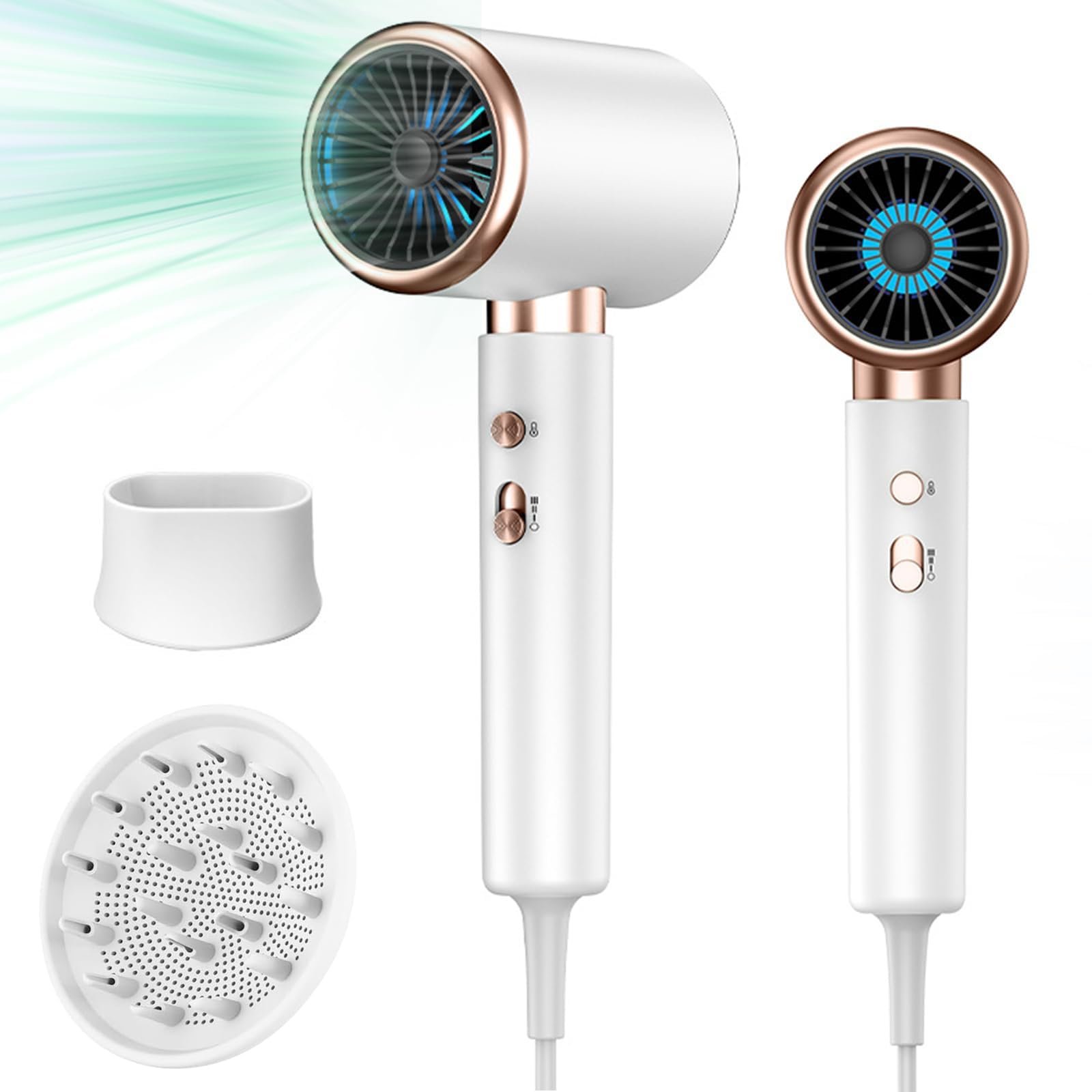 Фен Ionic Professional Oskuglin 2400 Вт з кнопкою гарячого/холодного повітря, 3 температурні режими, для професійного салону, білий, фото №1