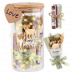 Свадебные подарки для жениха и невесты, светодиодная подсветка Just Married, засушенные цветы, подвеска - Фото 1