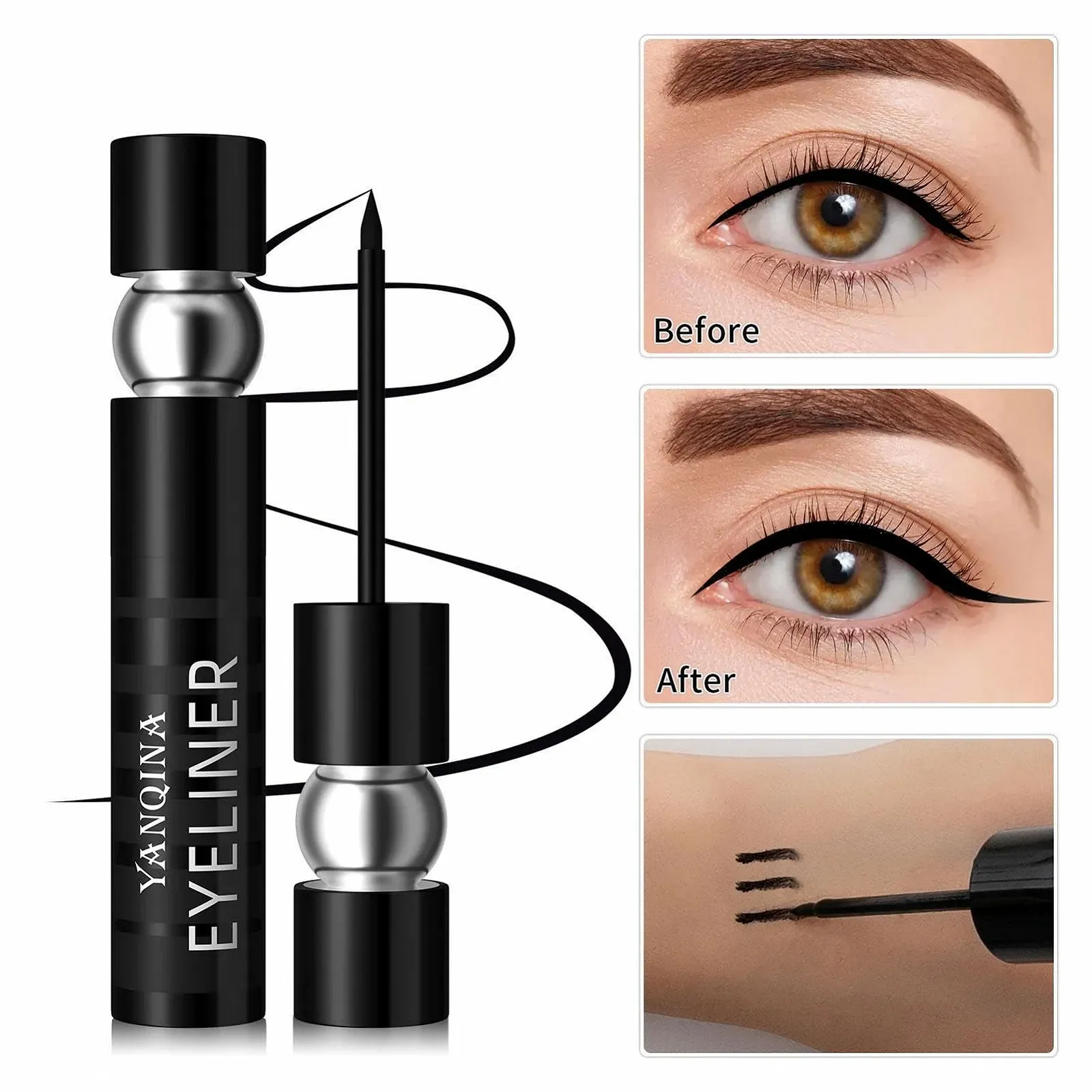 Водостійка рідка Підводка для очей, матова пігментована, фото №3 Водостійка рідка Підводка для очей, матова пігментована, фото №3