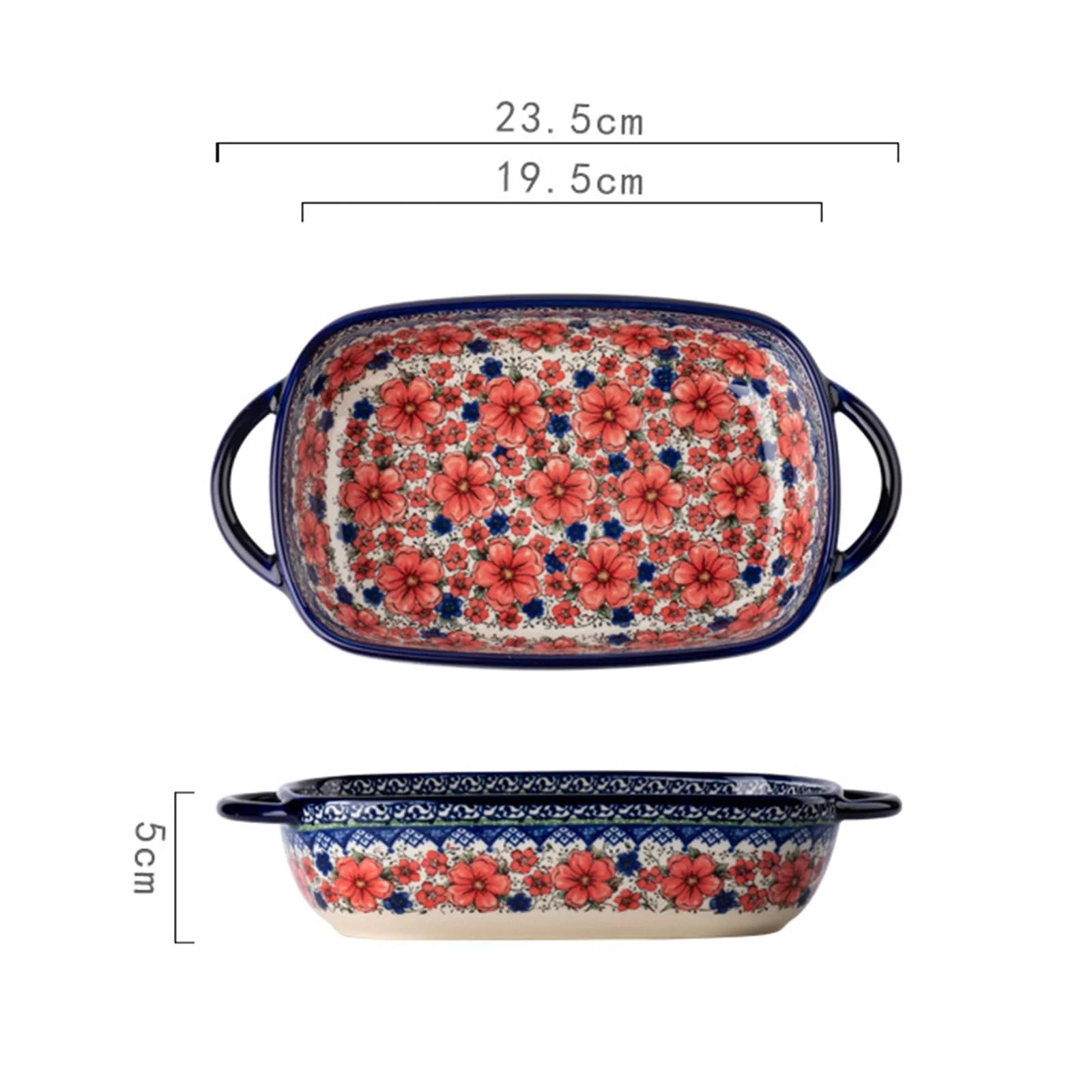 Форма для запекания ASIAD прямоугольная малая керамическая винтажная, фото №4