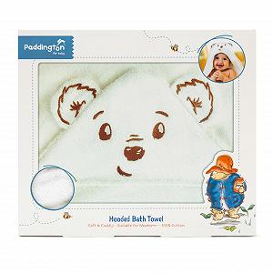 Полотенце с капюшоном Kokomo Studio Ltd Paddington Baby Luxury, 100% хлопок, очень мягкое, с вышивкой мордочки медвежонка Паддингтона, 75 x 75 см - Фото 1