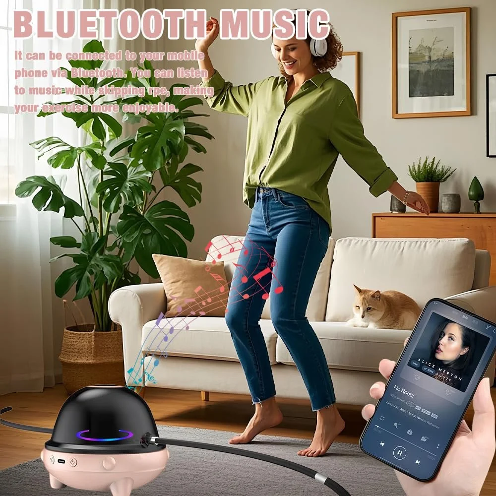 Електронна скакалка-машина DAJASD автоматична з пультом ДК, LED-дисплеєм та Bluetooth 1-10 рівнів швидкості, фото №2
