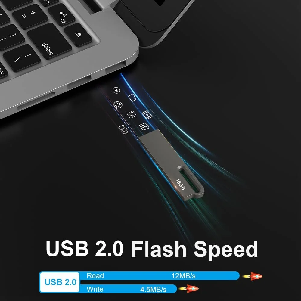 USB-флеш-накопичувач 16GB USB 2.0 (комплект 10 шт) Чорний, фото №3