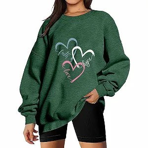 Свитшот Vhersily 2025 Модный Женский Повседневный Круглый Вырез День Святого Валентина Love You Funny Пуловер Дешевая Одежда - Фото 1