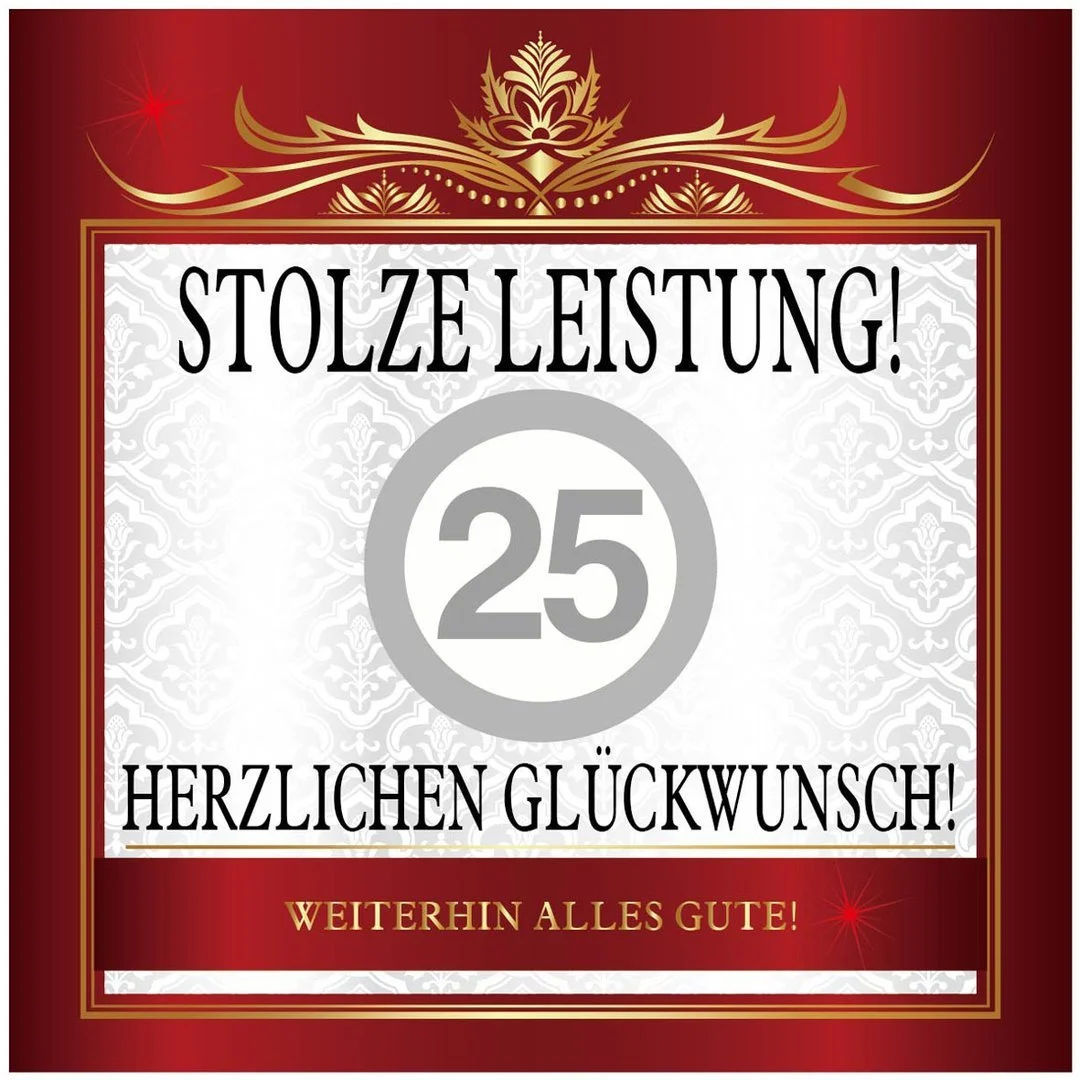 Наклейка Udo Schmidt Proud Performance 25 Срібне весілля 10 x 10 см, фото №1