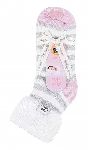 Теплые носки женские флисовые пушистые в полоску термоноски Heat Holders synthetic.ua - Фото 1