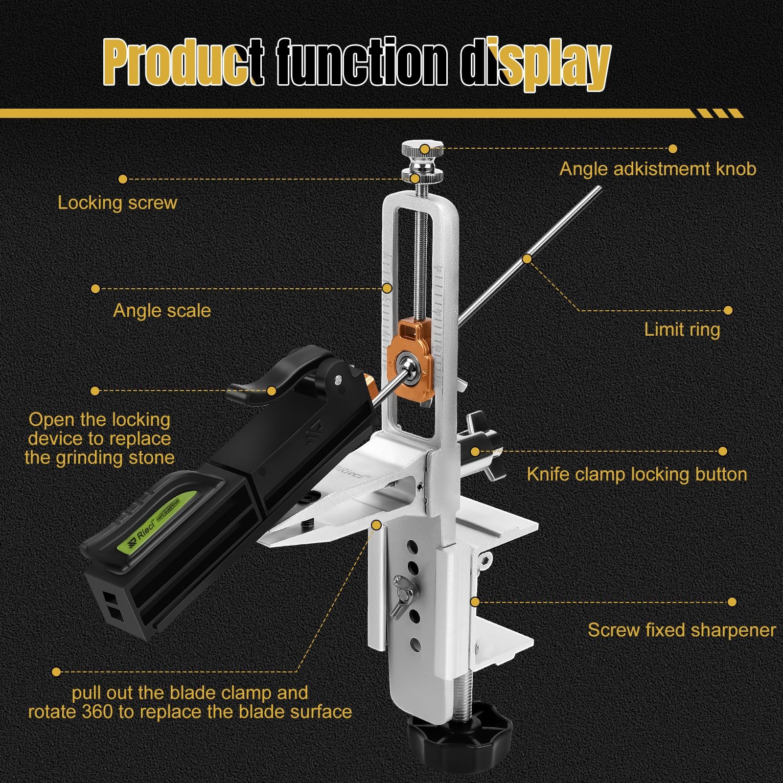 Система для заточування ножів 360° Flip Rotation з 11 точильними каменями, фото №2 Система для заточування ножів 360° Flip Rotation з 11 точильними каменями, фото №2