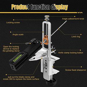 Система для заточування ножів 360° Flip Rotation з 11 точильними каменями synthetic.ua - Фото 1