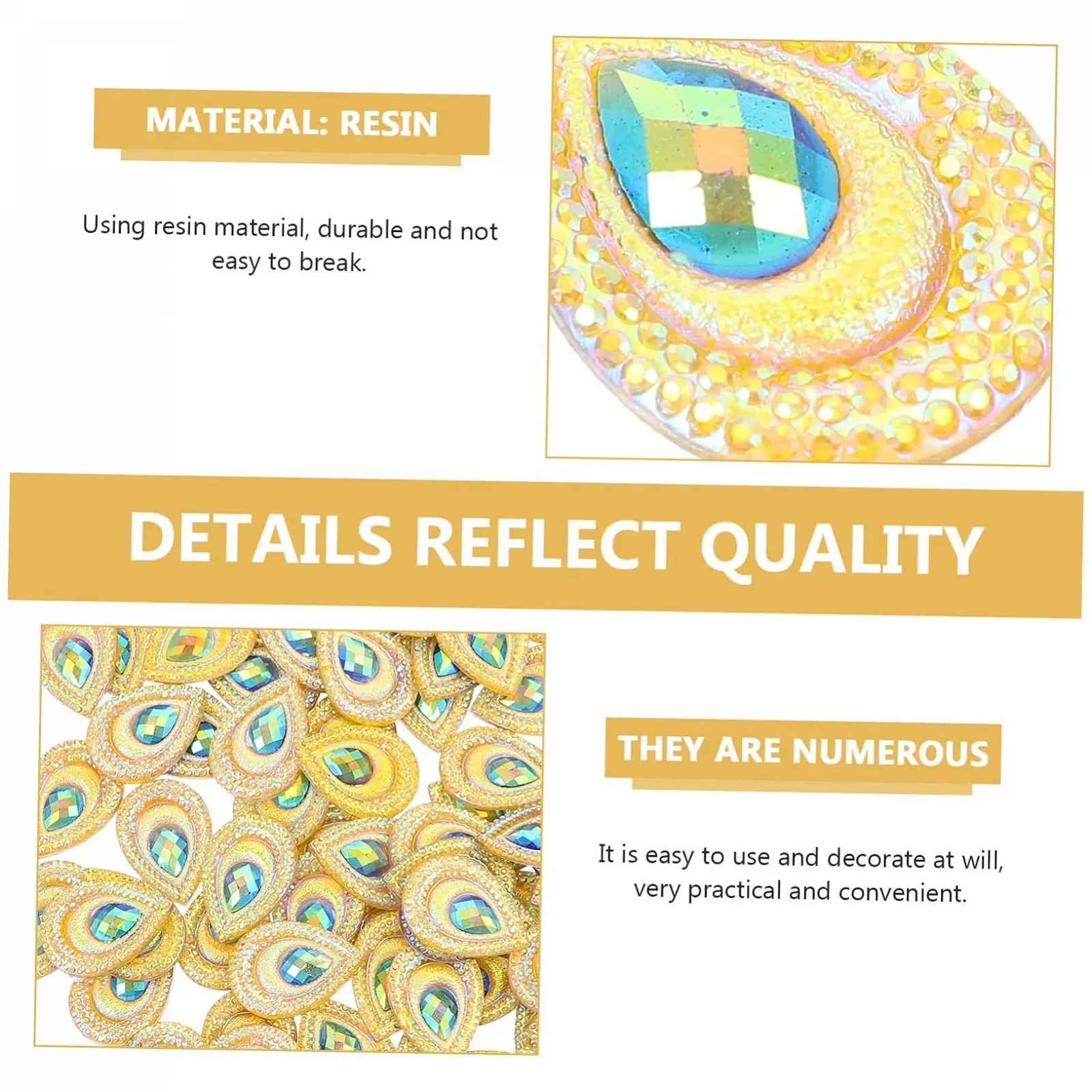 Стрази Крапля COHEALI 3 шт. для одягу, весільних прикрас, смоляного дизайну для рукоділля та скрапбукінгу, фото №9