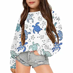 Пуловер Дівчачий З принтом морських тварин synthetic.ua - Фото 1