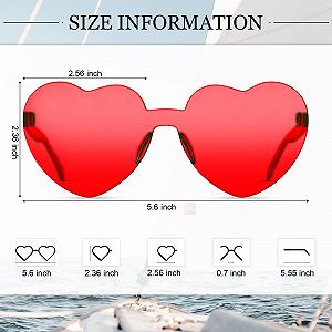 Сонцезахисні Окуляри Fiada Серцеподібні Без оправи Прозорі Кольорові Червоні synthetic.ua - Фото 1