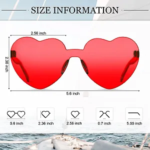 Солнцезащитные Очки Fiada Сердцевидные Без оправы Прозрачные Цветные Красные synthetic.ua - Фото 1