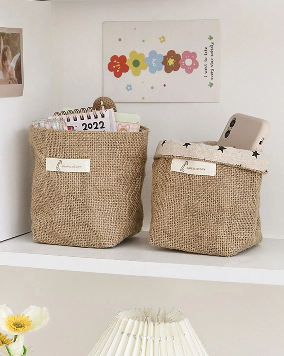 Подвесная сумка-органайзер Набор 3 шт. Хлопковая и льняная Ретро стиль Складная, фото №6