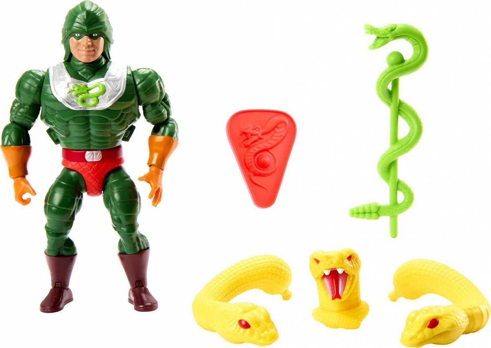 Екшн-фігурка Masters of the Universe Origins King Hiss Deluxe, 16 точок руху, змінні голови та руки, зброя та обладунки, міні-комікс, HKM80, фото №1