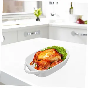 Форма для випікання Ciieeo Керамічна з подвійними ручками термостійка для мікрохвильової печі та духовки synthetic.ua - Фото 1