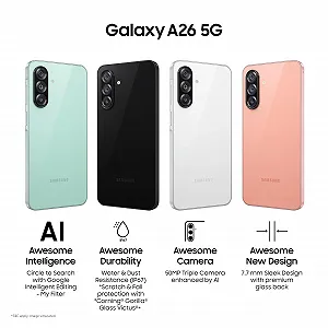 Смартфон Samsung Galaxy A26 5G 6GB 128GB FHD+ sAMOLED 50MP OIS IP67 Awesome White synthetic.ua - Фото 1