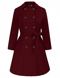 Пальто Hanna Nikole Жіноче вовняне Двобортне Зимове з Кишенями та Поясом - Фото 1