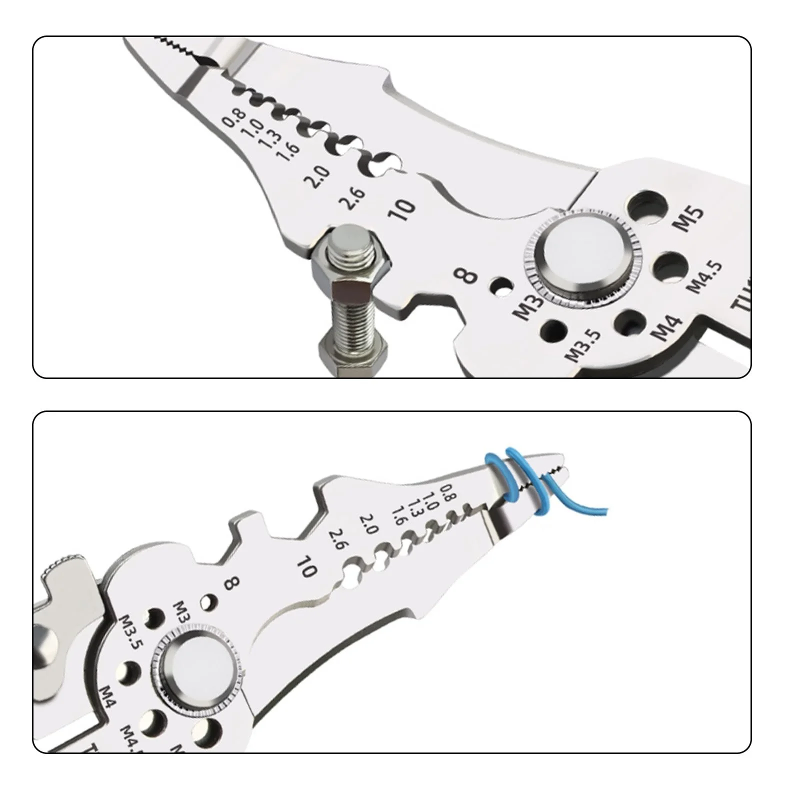 Стриппер многофункциональный Stainless Steel с функцией обжима и резки проводов, фото №3