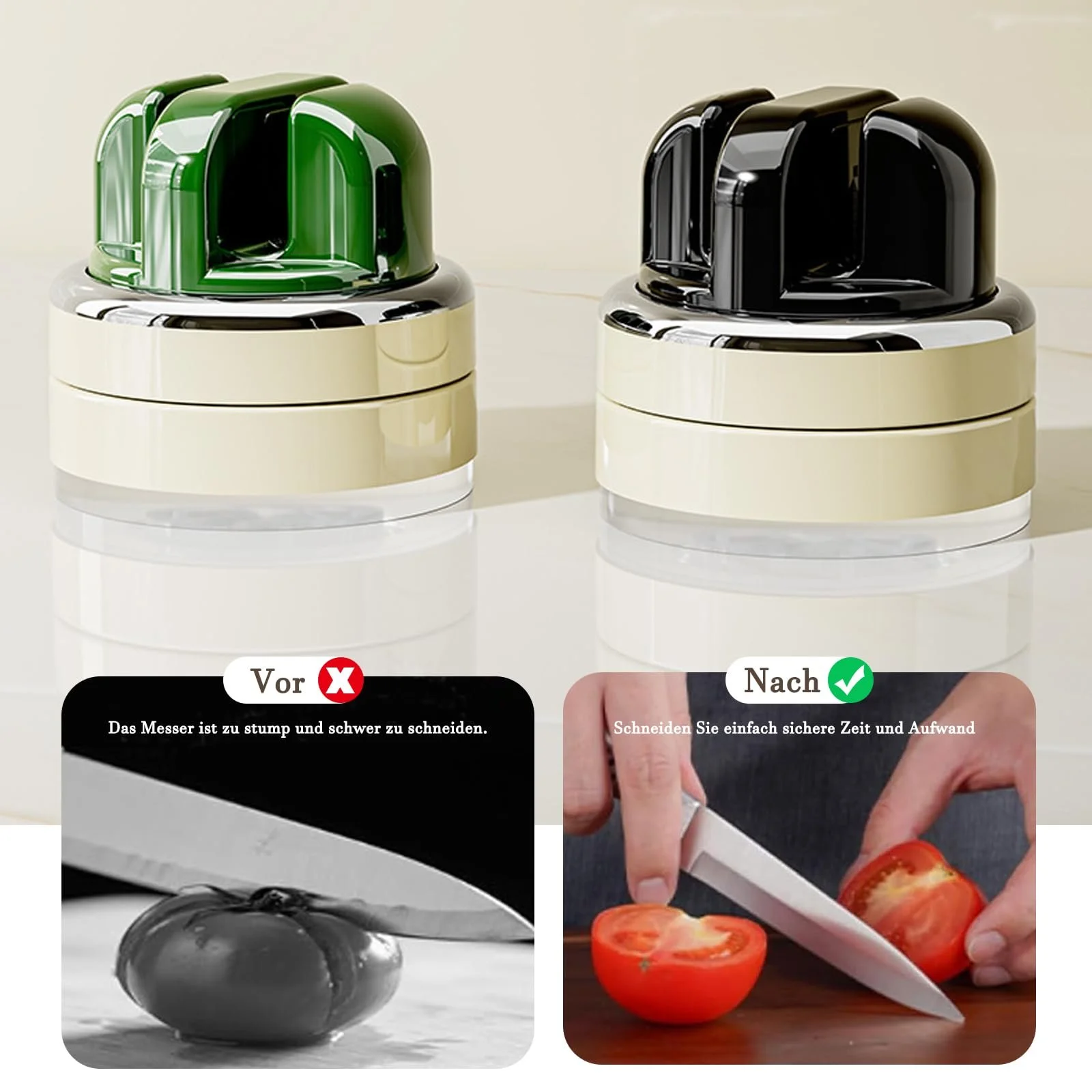 Точило для ножів Justup ручна на присосці 2-ступенева зелена, фото №2