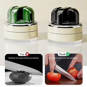 Точило для ножів Justup ручна на присосці 2-ступенева зелена synthetic.ua - Фото 1