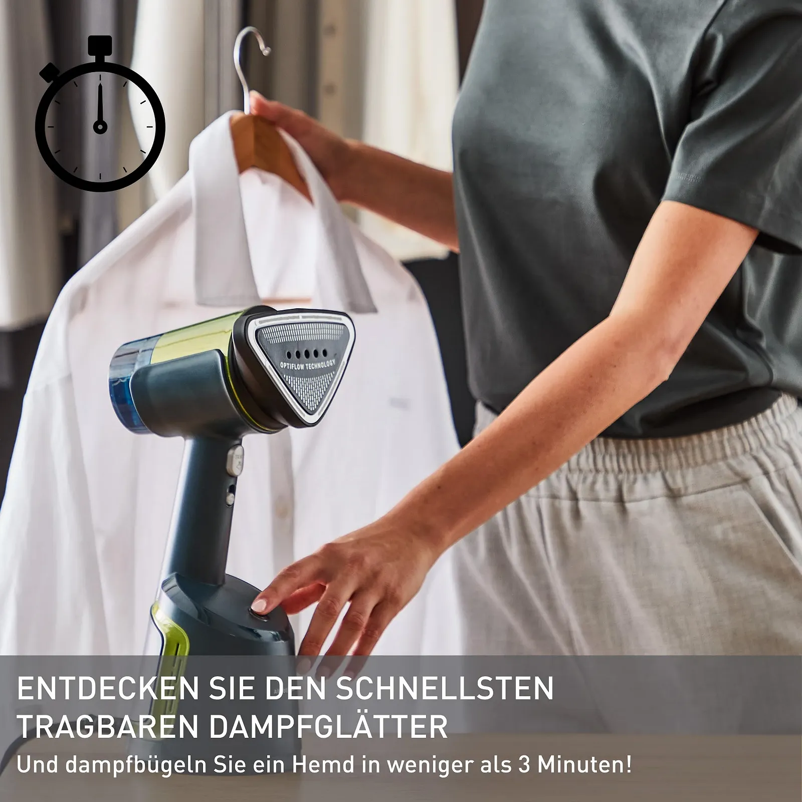 Отпариватель Tefal Aero Steam DT9810F0 керамическая подошва 20 г/мин 100 мл 1400 Вт синий/зеленый, фото №5