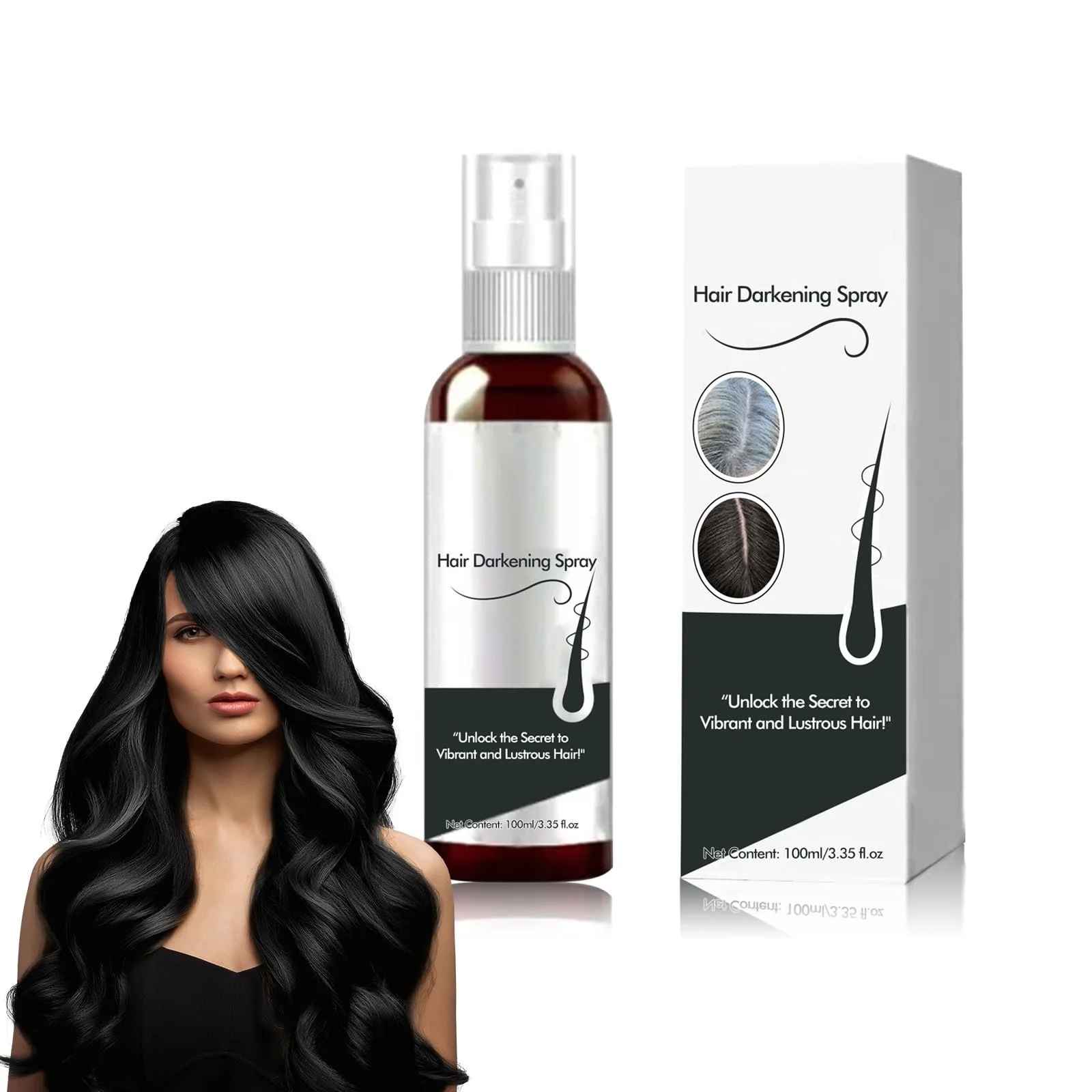 Спрей для волосся Tkekruh Чорний 100 мл, фото №1