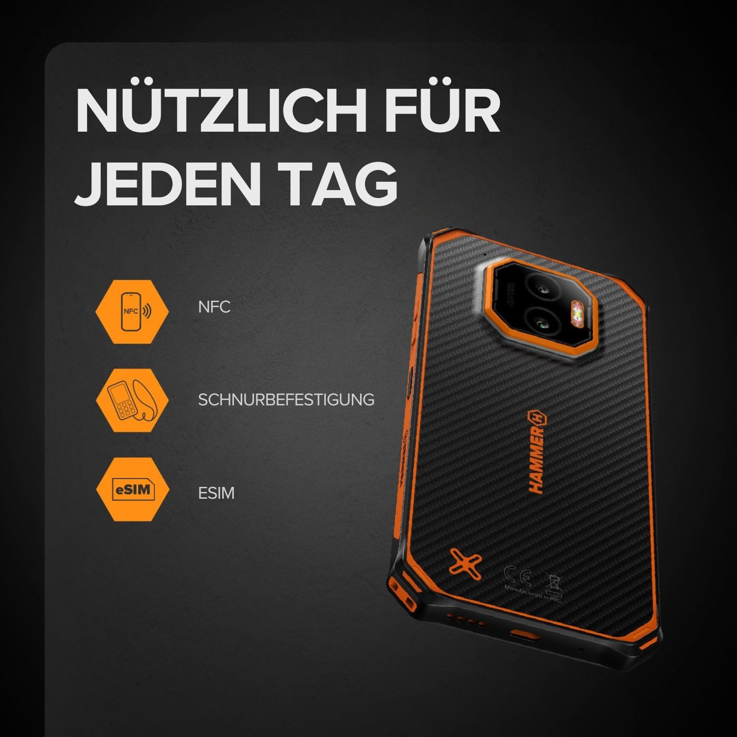 Смартфон Hammer Energy X2 4G 6GB/128GB 6.1" IP69 5000mAh Black/Orange, фото №9