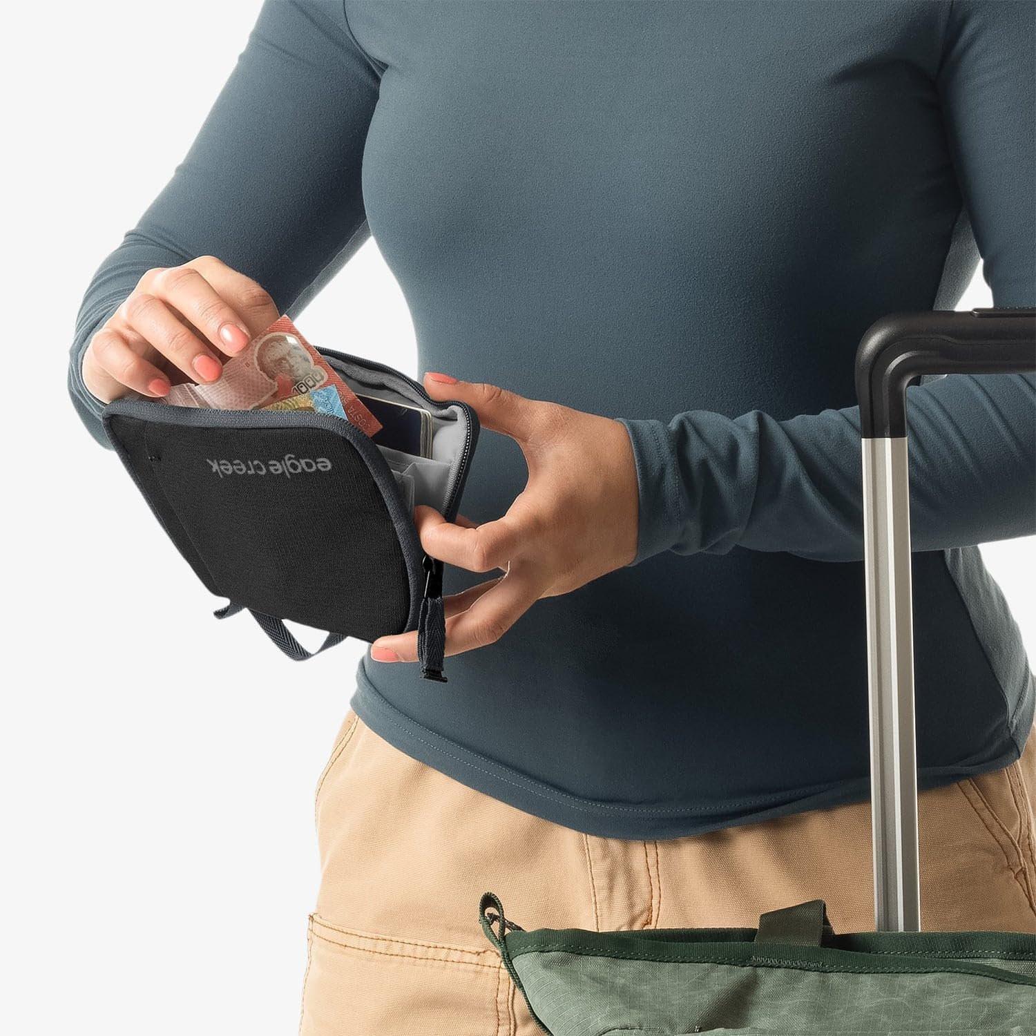 Обложка для паспорта Eagle Creek с RFID-защитой, органайзер для путешествий, защищенная молния, простой дизайн, фото №7
