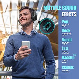 Беспроводные наушники BERIBES Over Ear, 65 часов, 6 режимов эквалайзера, HiFi стерео, встроенный микрофон, складные, Black synthetic.ua - Фото 1