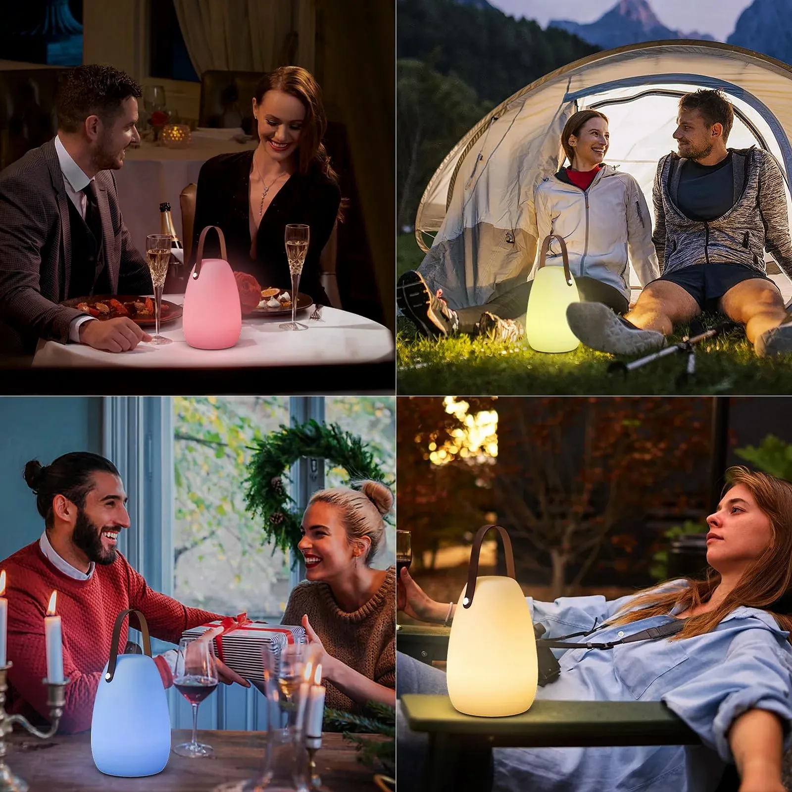 Вулична настільна лампа FUYO Smooth LED Battery 8 Colors Dimmable Leather Handle Warm White, фото №5