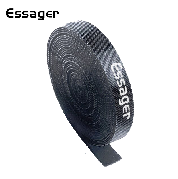 Органайзер-ліпучка для кабелів ESSAGER нейлоновий чорний 5 метрів PS, фото №1