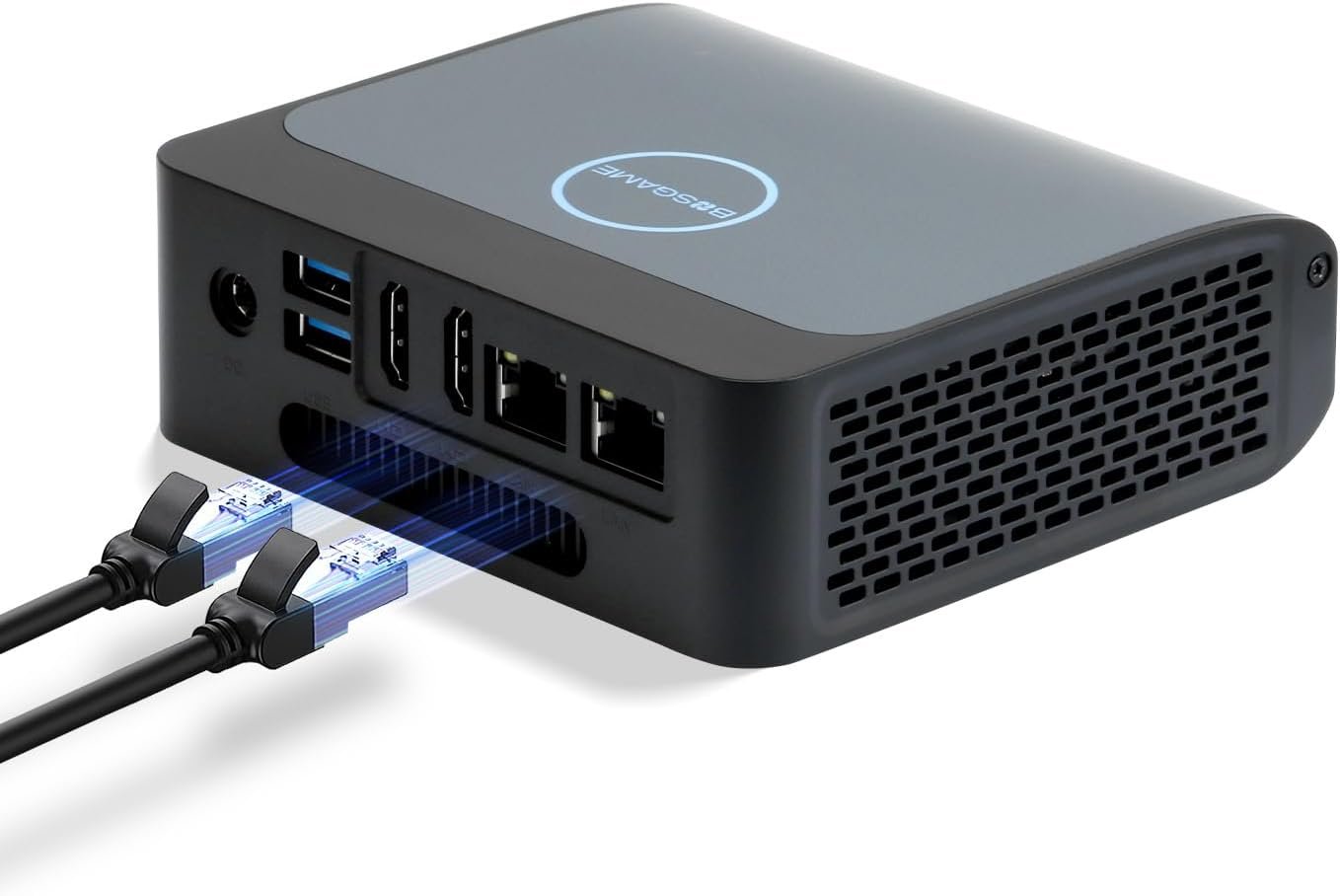 Міні ПК BOSGAME E1 / Intel Processor N100 / RAM 16GB / SSD 512GB / 2 x HDMI / 2 x LAN / Wi-Fi 6 / Bluetooth 5.2 / Windows 11 / Blue, фото №1
