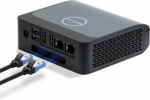 Міні ПК BOSGAME E1 / Intel Processor N100 / RAM 16GB / SSD 512GB / 2 x HDMI / 2 x LAN / Wi-Fi 6 / Bluetooth 5.2 / Windows 11 / Blue - Фото 1