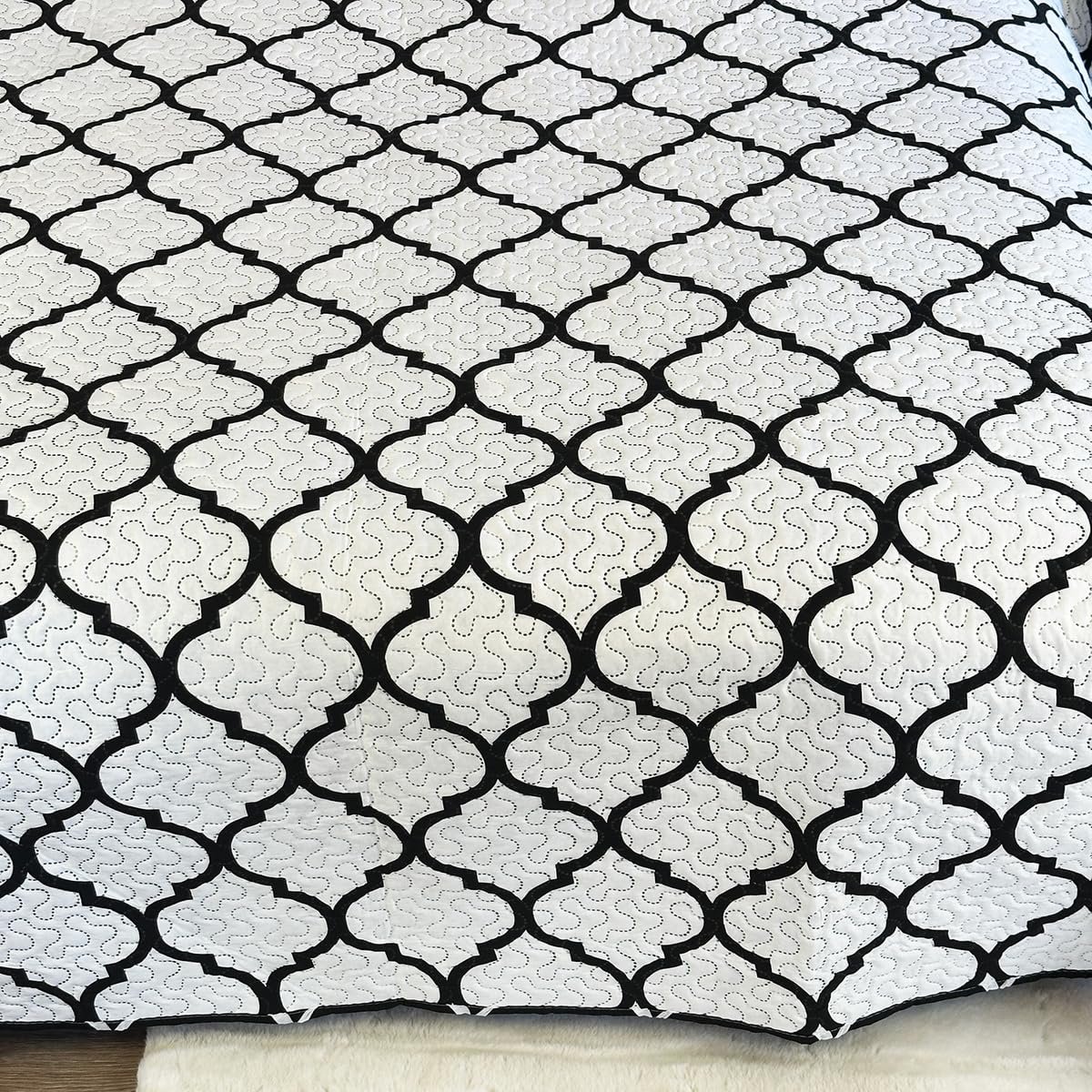 Покривало Euromat 220 x 240 см Чорний, Білий - Марокканський меридіан SY-1706, фото №6 Покривало Euromat 220 x 240 см Чорний, Білий - Марокканський меридіан SY-1706, фото №6