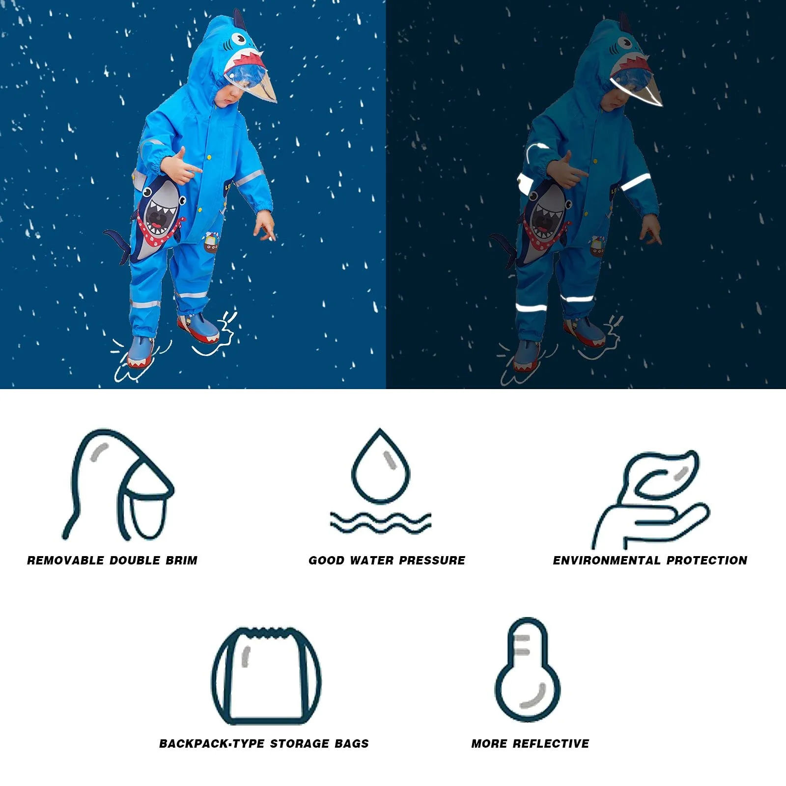 Непромокальний костюм JinBei для і хлопчиків, дитячий дощовий, фото №4