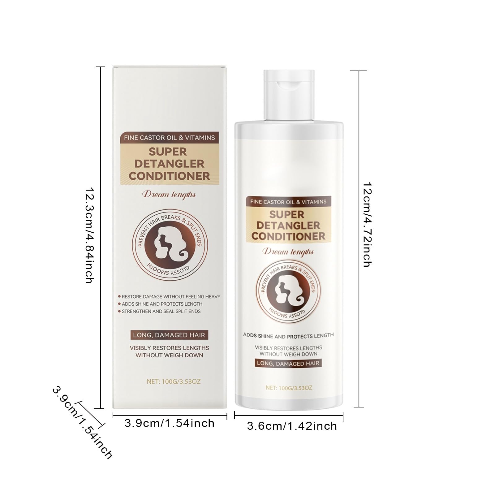 Кондиціонер для волосся Urd698 Миючий 100 мл Бежевий 3.6 x 3.6 x 12 см, фото №5