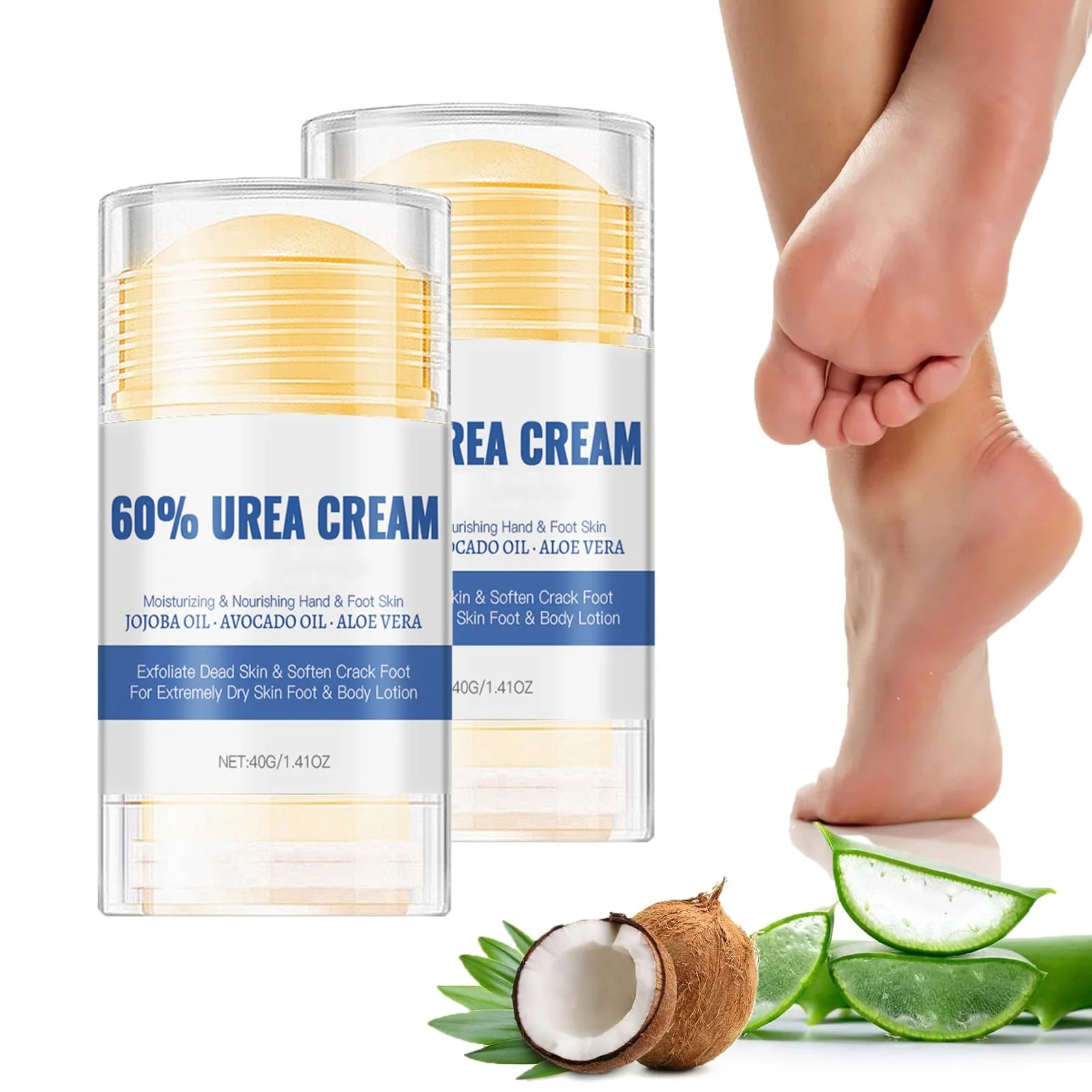 Крем для ног увлажняющий против трещин с мочевиной 60% для сухой кожи и мозолей, фото №1