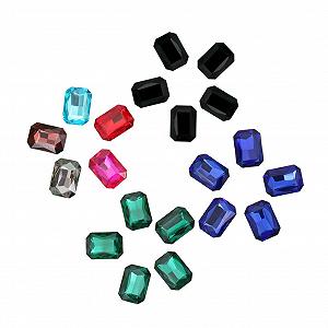 Набор украшений WOONEKY 50 шт. Восьмиугольные стеклянные стразы Разноцветные кристаллы для украшения ногтей, моды и декора для дома - Фото 1