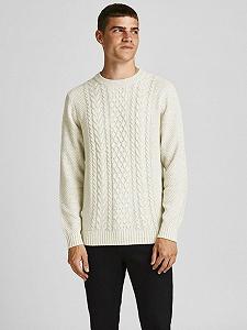 Пуловер JJCRAIG KNIT CREW NECK 12189968-Cloud Dancer Jack&Jones  S - Фото 1